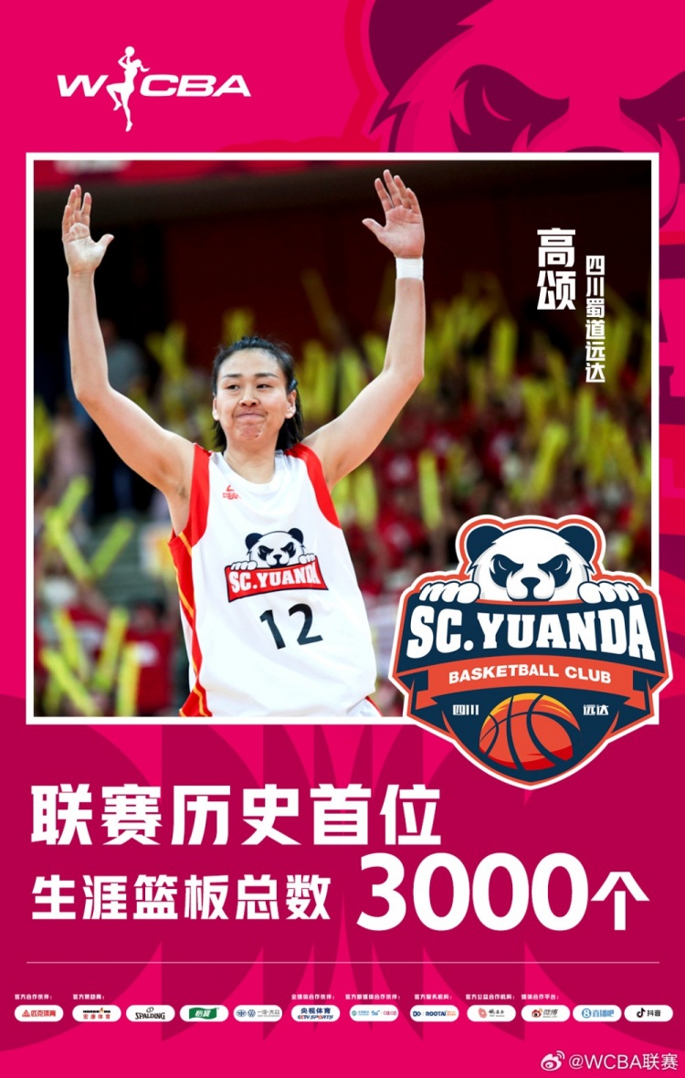 十八載鑄就傳奇！WCBA官方：高頌榮膺聯(lián)賽歷史首位籃板達3000球員