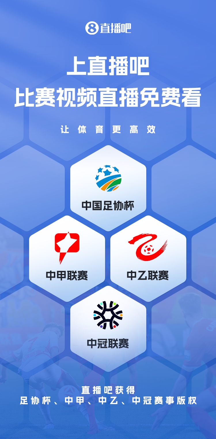 官宣！直播吧獲足協(xié)杯、中甲、中乙、中冠賽事版權，免費視頻直播